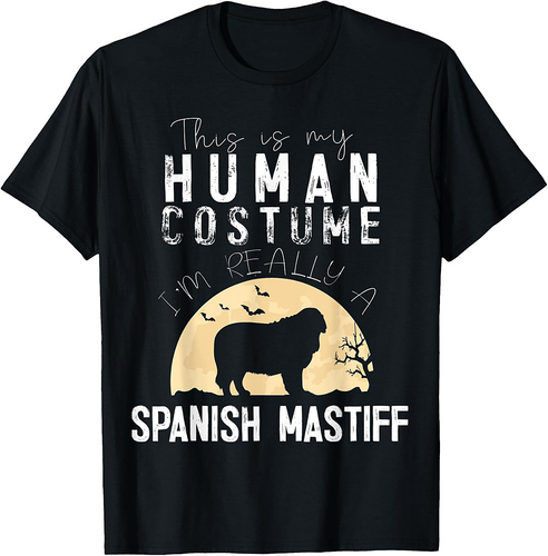 Halloween Human Costume Spanish Mastiff Creepy Horror T-Shirt