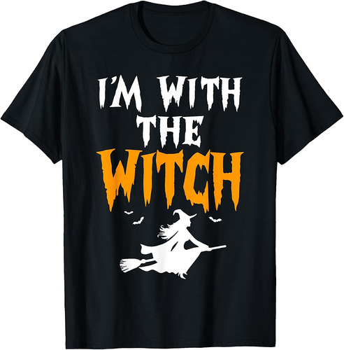 Halloween Im With The Witch Women Girls Halloween Costume T-Shirt