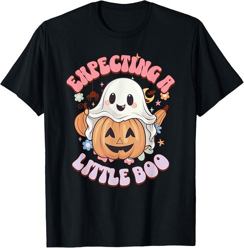 Halloween Pregnancy Mom To Be Expecting Little Boo T-Shirt