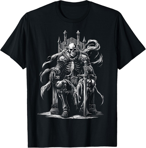 Halloween Skeleton Shirt Men Funny Skeleton King Halloween T-Shirt