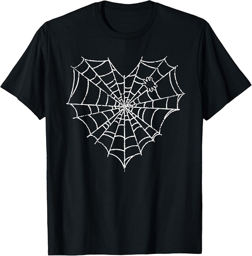 Halloween Spider Web Costume Cute Heart Spider Web T-Shirt