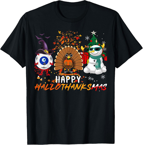 Halloween Thanksgiving Christmas T-Shirt