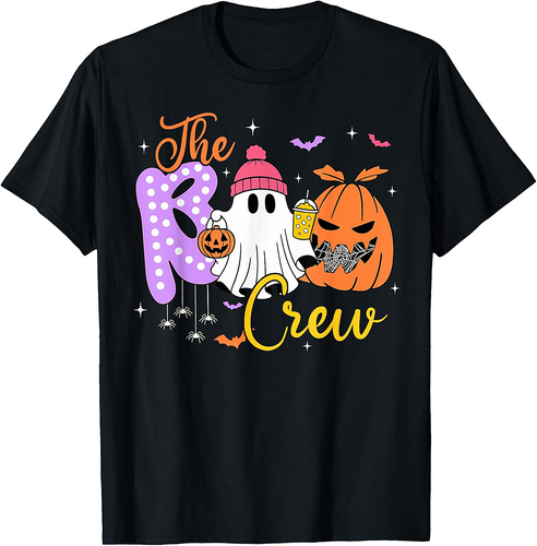 Halloween The Boo Crew Funny Cute Ghost Witch Men Women Kids T-Shirt