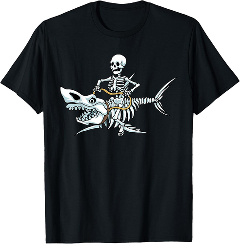 Halloween shark skeleton funny Halloween T-Shirt