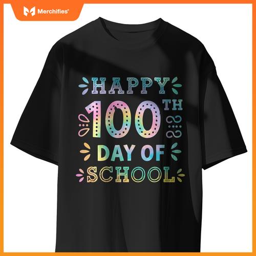 Happy 100th Day Of School Tie Dye Rainbow 100 Days Smarter