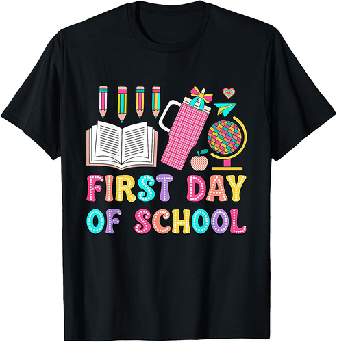 Happy First Day Of School Pencil Teacher Kids Back To School T-Shirt