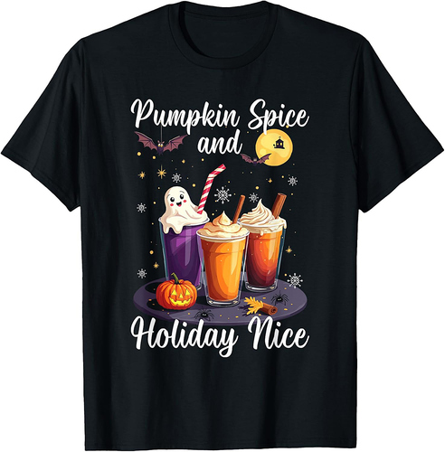 Happy Hallothanksmas Halloween Thanksgiving Christmas T-Shirt