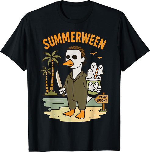 Happy Summerween Summer Halloween Holiday Beach Vibes Spooky T-Shirt