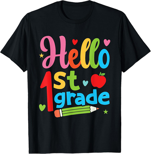 Hello 1st Grade Back To School First Grade Teachers Students T-Shirt