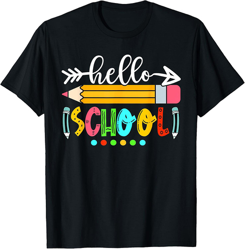 Hello School First Day of School Back to School Teacher Kids T-Shirt