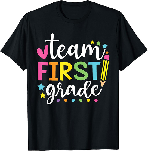 Hello Team First Grade Back to School Shirt School Supplies T-Shirt