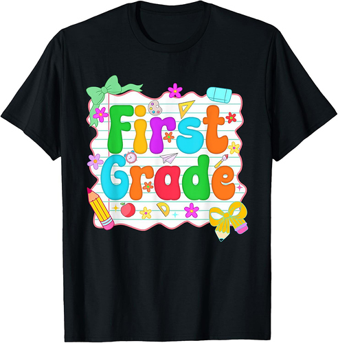 Hello Team First Grade Back to School Shirt School Supplies T-Shirt