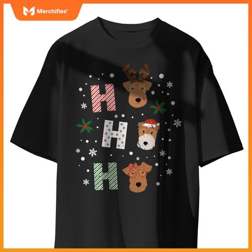 Ho Ho Ho Welsh Wire Fox Terrier Cute Dogs Merry Christmas T-Shirt