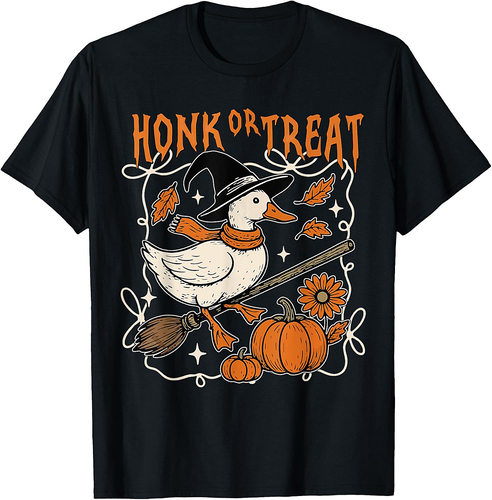 Honk or Treat Halloween Goose Costume Spooky Goose Funny T-Shirt