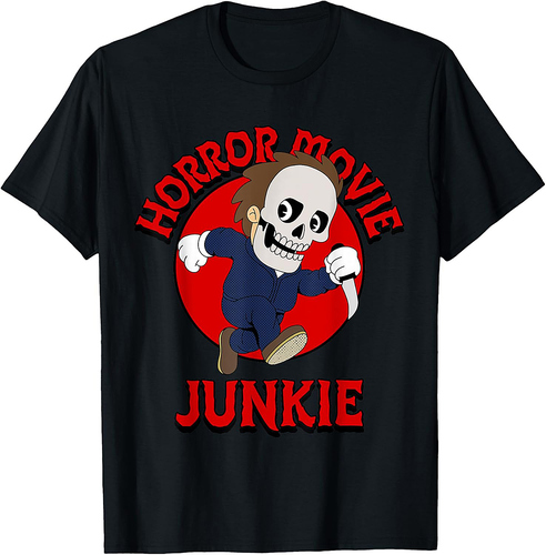 Horror Movie Junkie Funny Scary Movie Halloween Costume T-Shirt