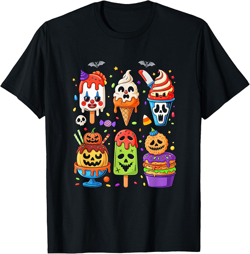 Horror Movie Summer Popsicle Halloween Ice Cream Summerween T-Shirt