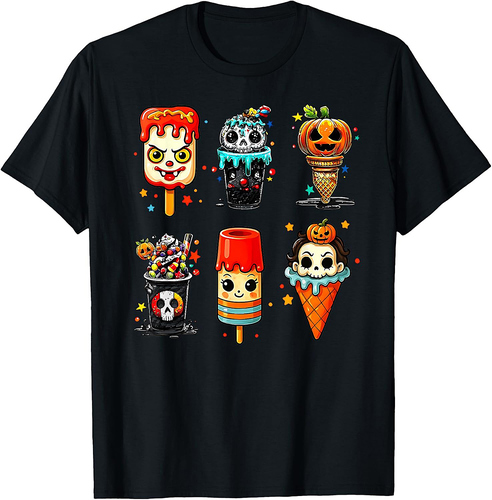Horror Movie Summer Popsicle Halloween Ice Cream Summerween T-Shirt
