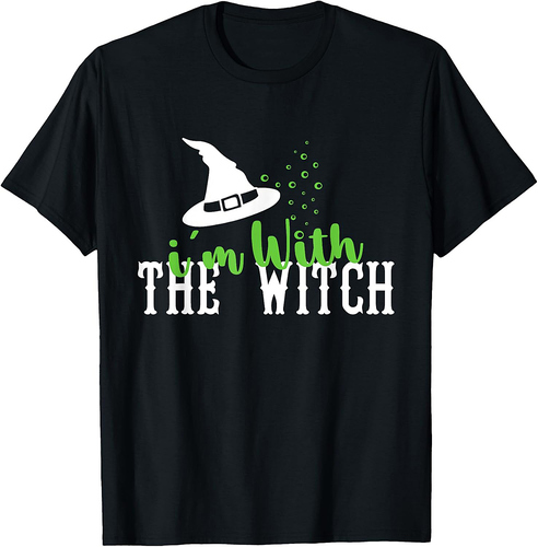 I'm With The Witch Halloween Couple for Men Funny T-Shirt