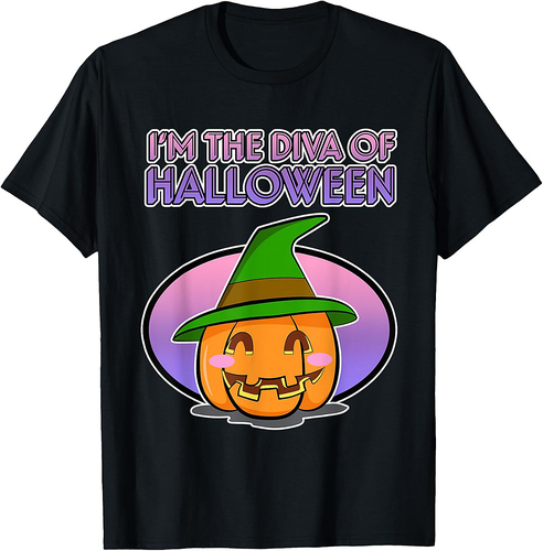 I'm the Diva of Halloween - Pumpkin Witch Hat - Halloween T-Shirt