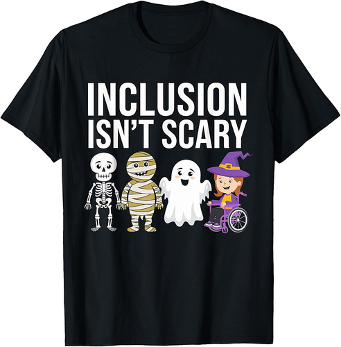 Inclusion Isn't Scary Mummy Boo Ghost Halloween T-Shirt