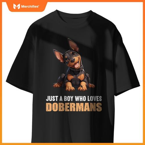 Just a Boy who loves Dobermans Dogs Dog Doberman T-Shirt