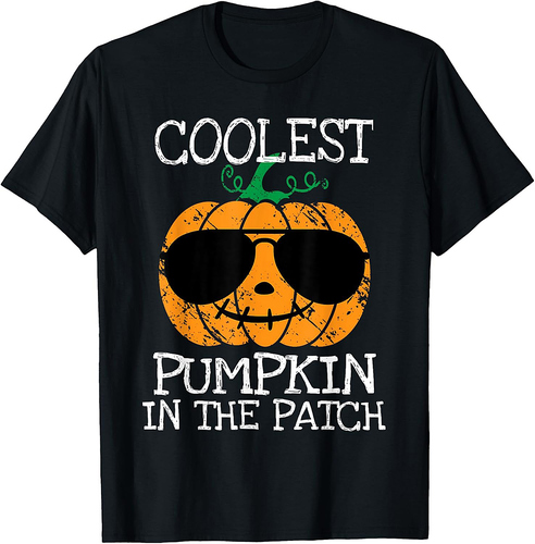 Kids Coolest Pumpkin In The Patch Halloween Boys Girls Teens T-Shirt