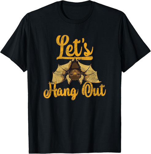 Let's Hang Out Funny Halloween Animal Bat Costume T-Shirt