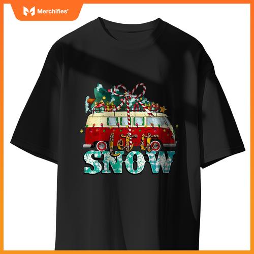 Let It Snow Christmas Car And Pine Tree Xmas PJs Men Women T-Shirt