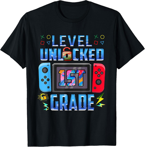 Level 1st Grade Unlocked Back To School First Day Boys Girls T-Shirt