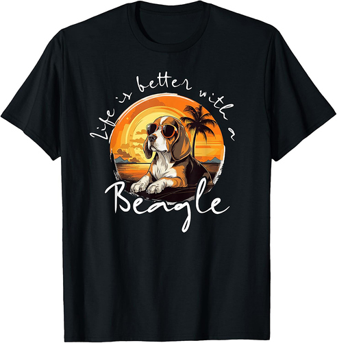 Life is better with a Beagle Vintage funny Dog Beagle Lover T-Shirt