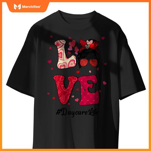 Love Messy Bun Daycare Life Teacher Valentines Day Matching