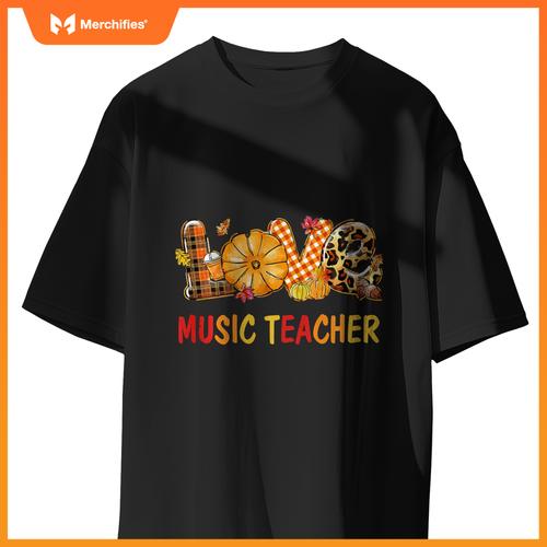 Love Music Teacher Autumn Fall Pumpkin Teachers Thanksgiving