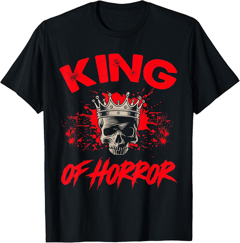 Mens King Of Horror Movie Halloween Crown Skull T-Shirt