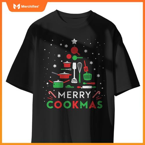Merry Cookmas Funny Xmas Chef Cooking Christmas Tree T-Shirt