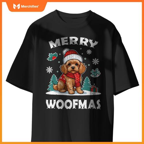 Merry Woofmas Cavoodle Dog T-Shirt