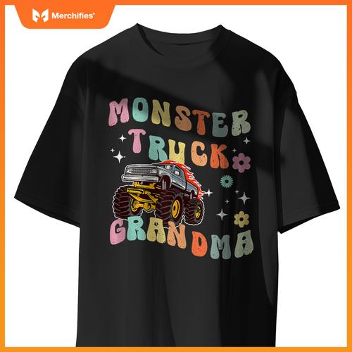 Monster Truck Grandma Groovy Monster Truck Grandmother T-Shirt