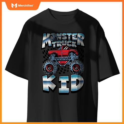 Monster Truck Kid Funny Boys Men Drivers Racers Retro Racing T-Shirt