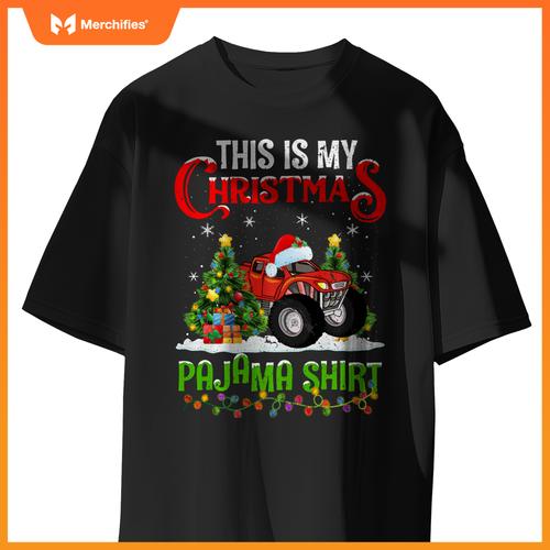 Monster Truck Xmas Lights This Is My Christmas Pajama T-Shirt