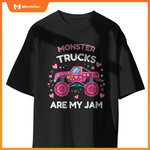Monster Trucks For Toddlers Family Birthday Kids Car Girls T-Shirt