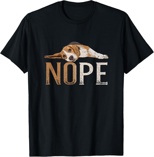Nope Lazy Beagle Funny Dog Lover Vintage Cute Beagle Mom T-Shirt