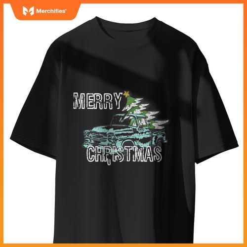 Old Truck Christmas Tree Vintage Merry Xmas T-Shirt
