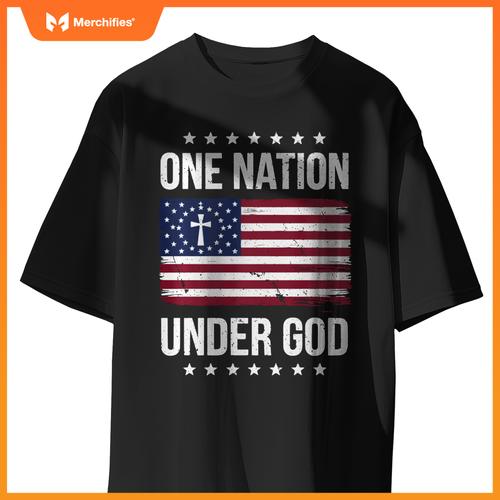 One Nation Under God Patriotic Christian Artwork T-Shirt