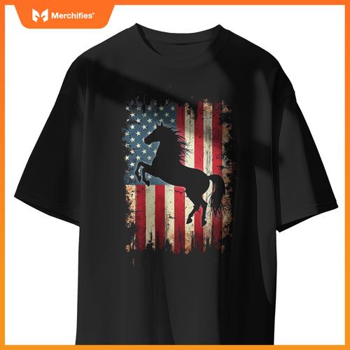 Patriotic Horse Silhouette T-Shirt
