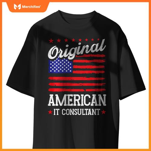 Patriotic US Flag American It Consultant T-Shirt