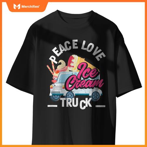 Peace Love Ice Cream Truck Ice Cream Lover T-Shirt