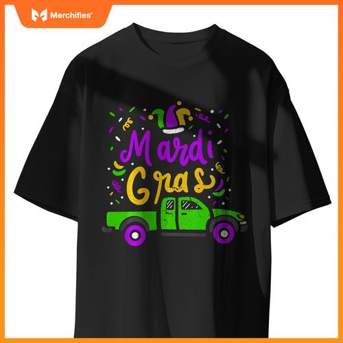 Pick Up Truck Mardi Gras Party Gift T-Shirt