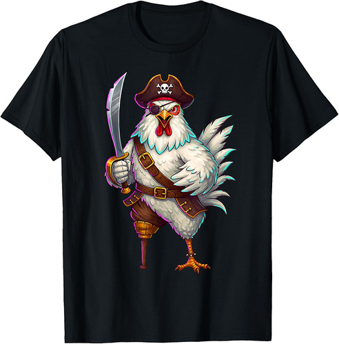 Pirate Chicken Halloween Funny Halloween Men Women Kids T-Shirt