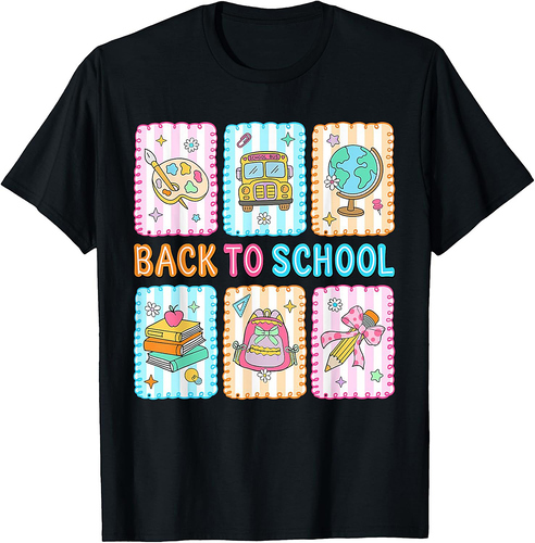 Preppy Back To School Teacher First Day Of School Kids Girl T-Shirt