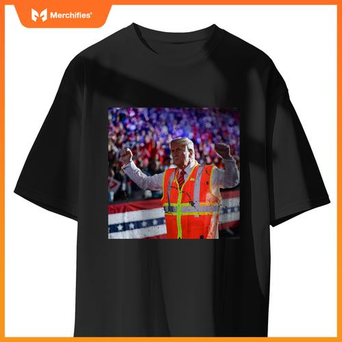 President Trump Garbage Truck Worker Vest MAGA 2025 T-Shirt
