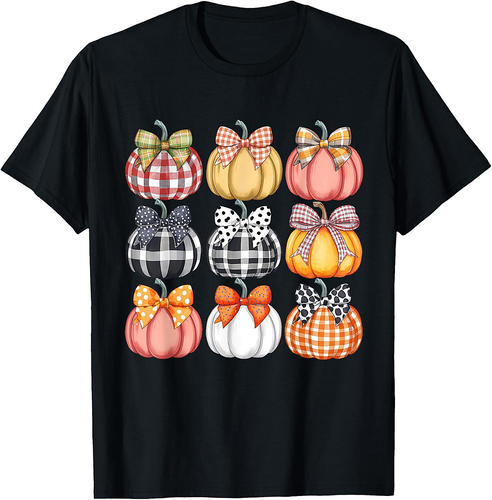 Pumpkin Coquette Bow Fall Halloween Costume Spooky Season T-Shirt